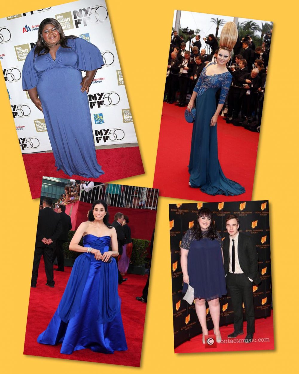 Femei plinuțe îmbrăcate în albastru